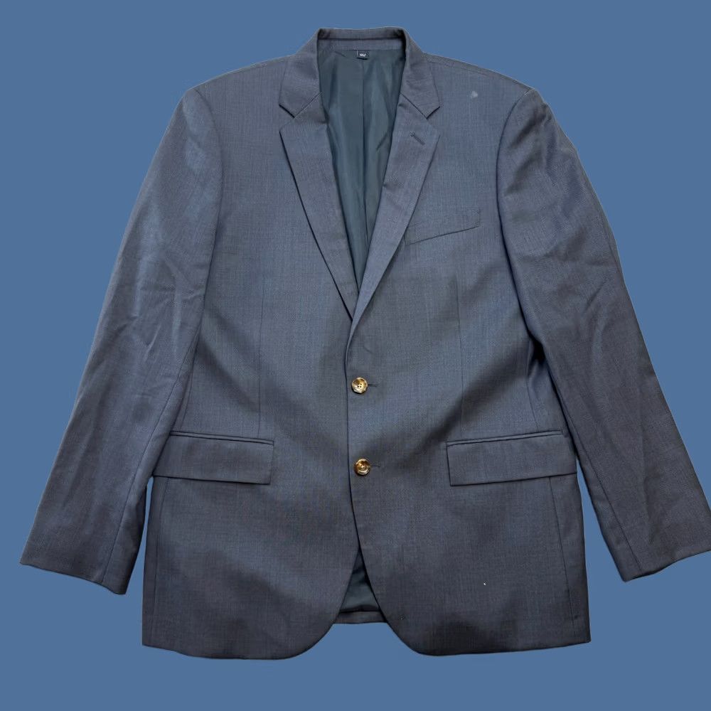 J.Crew J.CREW Blazer Mens 42R Blue Wool Lined Notch Lapel Two-Button Single-Breasted Jacket Blazer Formal Shirt Suit Coat Jacket Sports Coat Size 42R - 1 Thumbnail