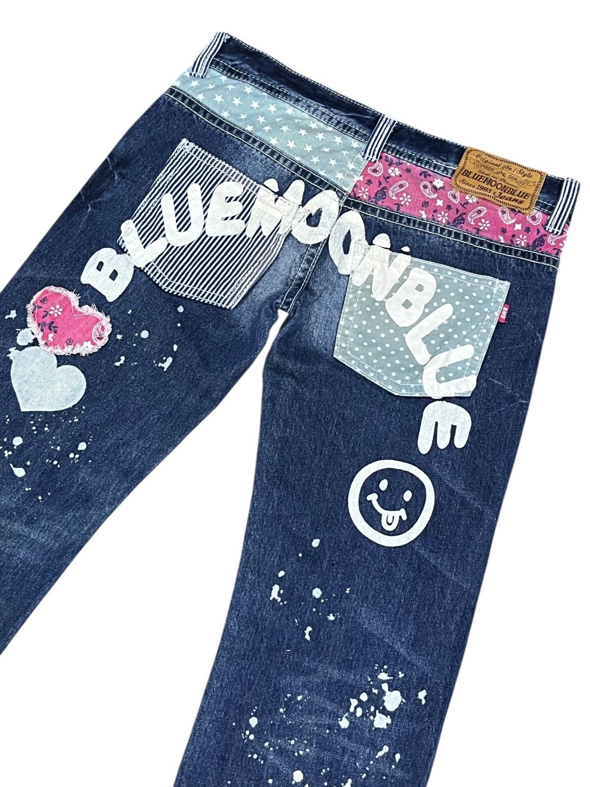 Blue Blue Japan ❤️Vintage BMB Paisley Smiley Kapital Spell-out Daicock Style Size 31" - 9 Thumbnail
