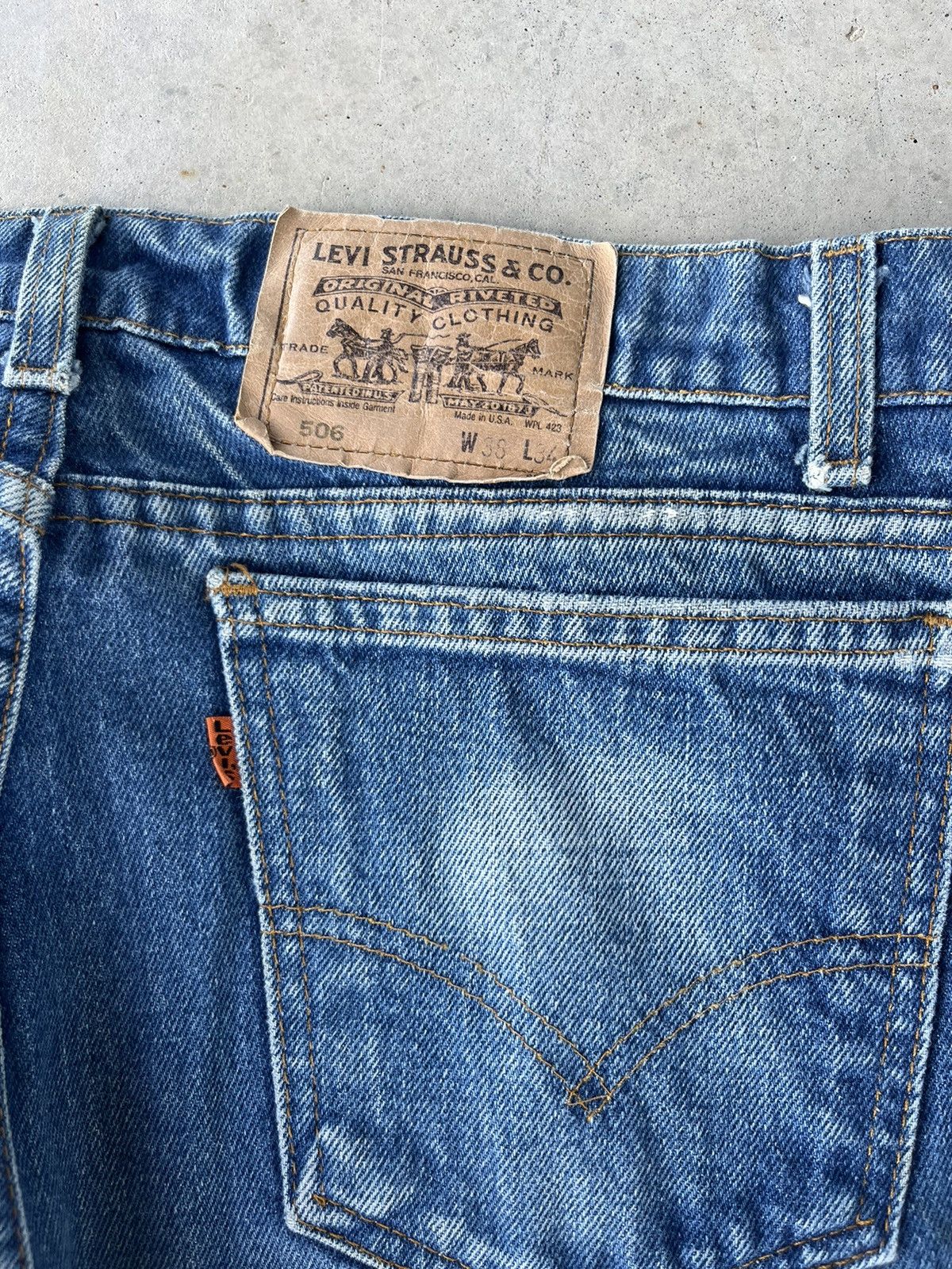 Levi's Vintage 90s Levi’s 506 Orange Tab Denim Jeans Size US 38 / EU 54 - 5 Thumbnail