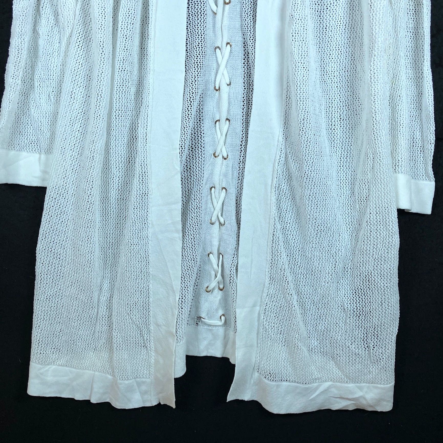 Vintage Chico's Travelers Womens Cardigan White Open Front 3/4 Sleeve Sheer M Cardigan Women Open Front Sheer 3/4 Sleeve White M Size M / US 6-8 / IT 42-44 - 3 Thumbnail