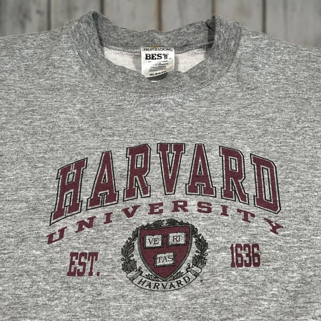 Fruit Of The Loom VINTAGE Harvard University XL Crew neck Pullover Sweatshirt Fruit Of The Loom Mens Graphic Print Size US XL / EU 56 / 4 - 1 Thumbnail