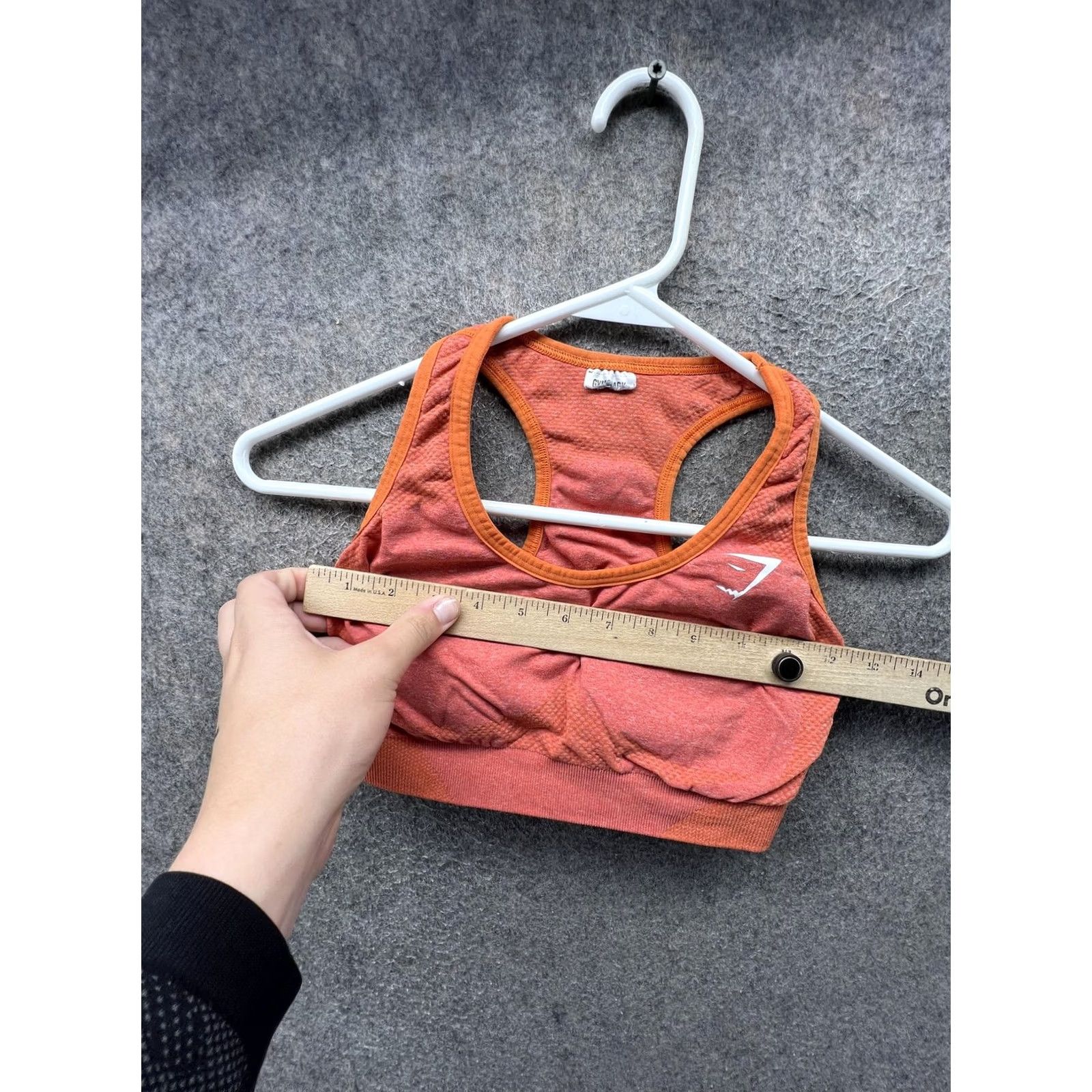 Gymshark Gymshark Sports Bra Womens XS Orange Seamless Racerback Athletic Yoga Gym Size ONE SIZE - 4 Thumbnail