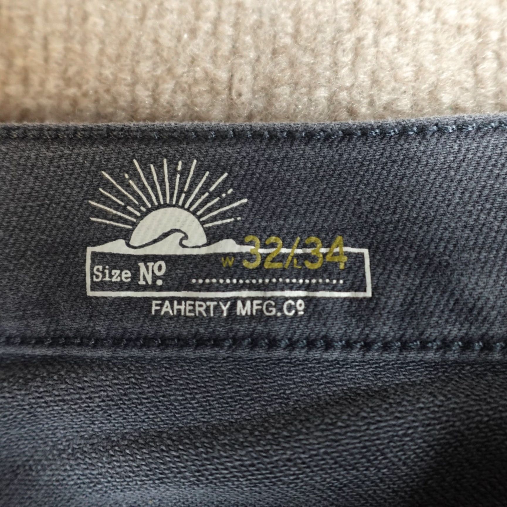 Faherty Faherty Pants 32 x 31 Blue Stretch Terry 5-Pocket Pant Navy MBF2437-NVY Size US 32 / EU 48 - 3 Thumbnail