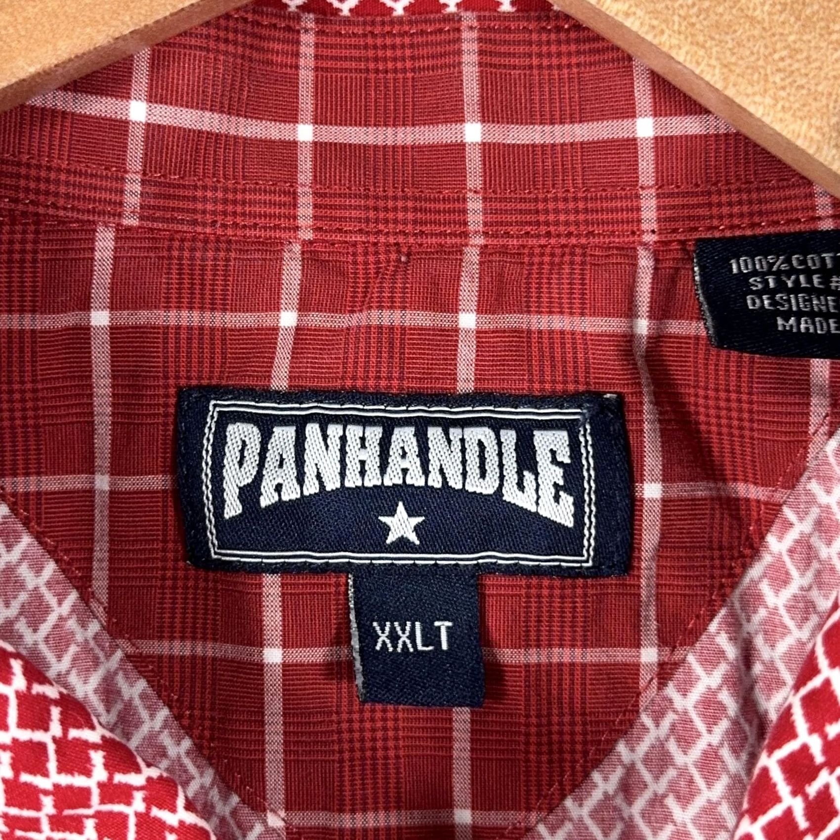 Vintage Panhandle Slim Western Pearl Snap Shirt Mens 2XLT Red Geometric Cowboy Size US XXL / EU 58 / 5 - 4 Thumbnail
