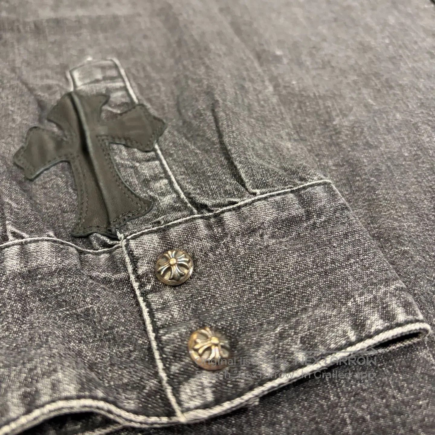 Chrome Hearts Chrome Hearts CH Cross Silver Denim Shirt. Size US XL / EU 56 / 4 - 4 Thumbnail