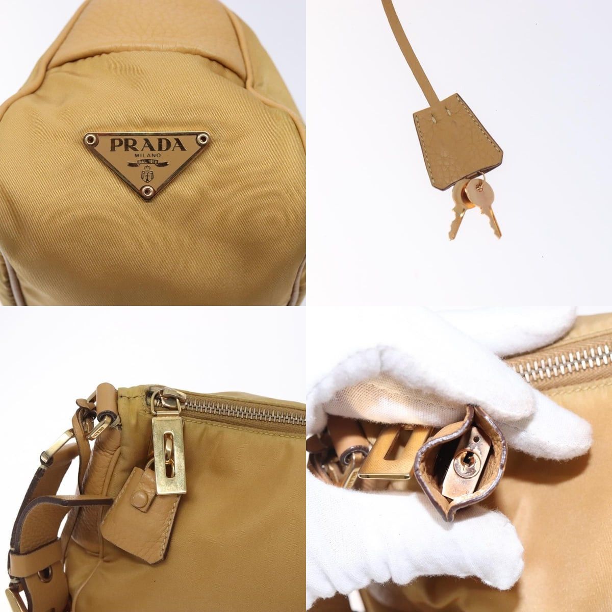 Prada PRADA Shoulder Bag Nylon Beige Gold Size ONE SIZE - 11 Thumbnail