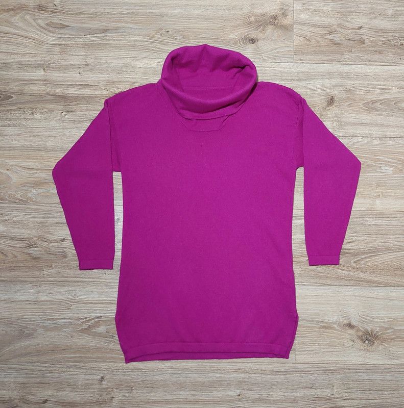 Vintage 100% cashmere sweater turtleneck pink purple luxury soft Size S / US 4 / IT 40 - 1 Thumbnail