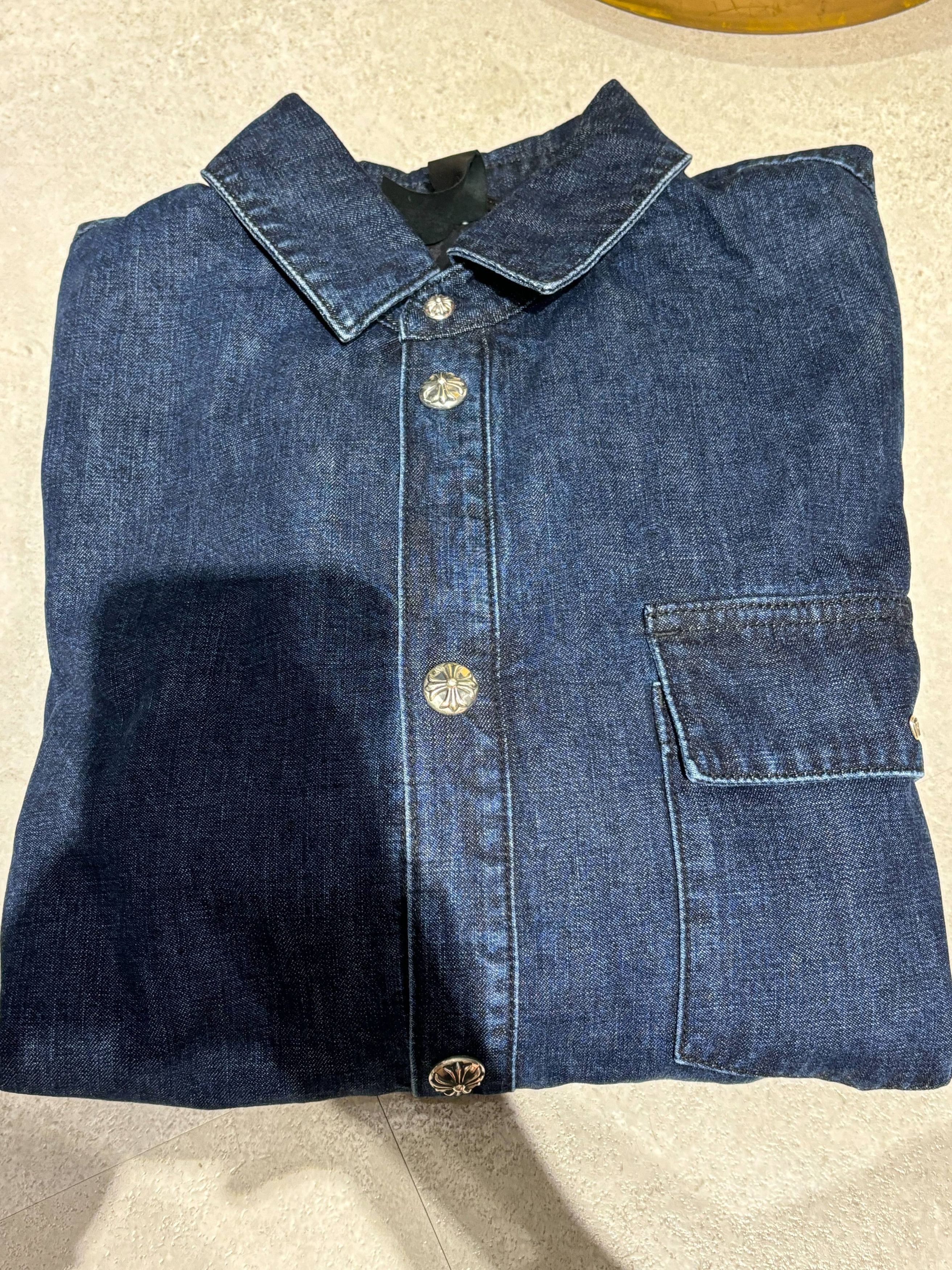 Chrome Hearts Chrome Hearts Blue & White Script Padded Denim Jacket Size US L / EU 52-54 / 3 - 12 Thumbnail