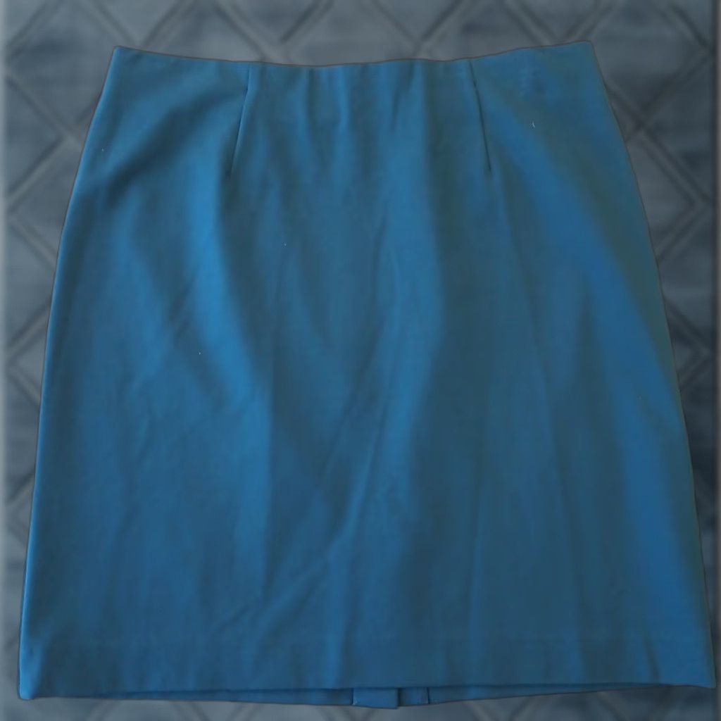 J. Jill J.Jill Skirt Knee Length Blue M Elastic Waist Slit Stretch Pull On Pencil Straight Women Size 32" / US 10 / IT 46 - 1 Thumbnail