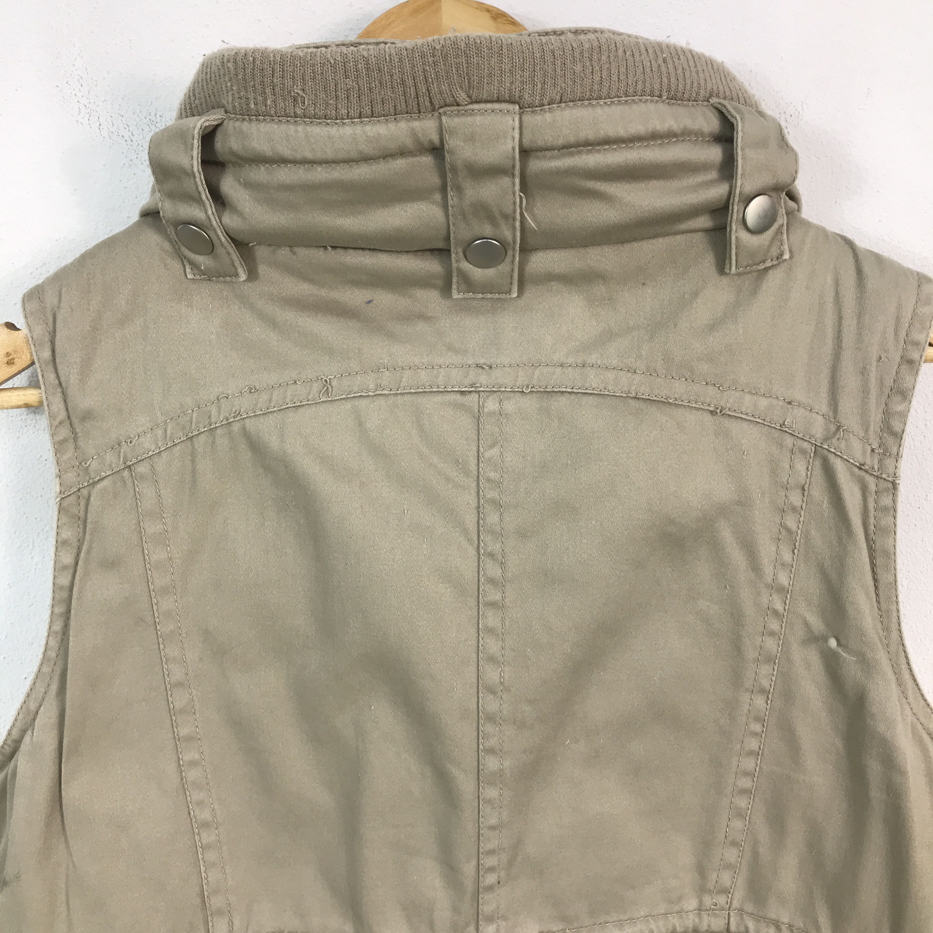 Japanese Brand back number Punk khaki zipper button vests jacket Size US M / EU 48-50 / 2 - 3 Thumbnail