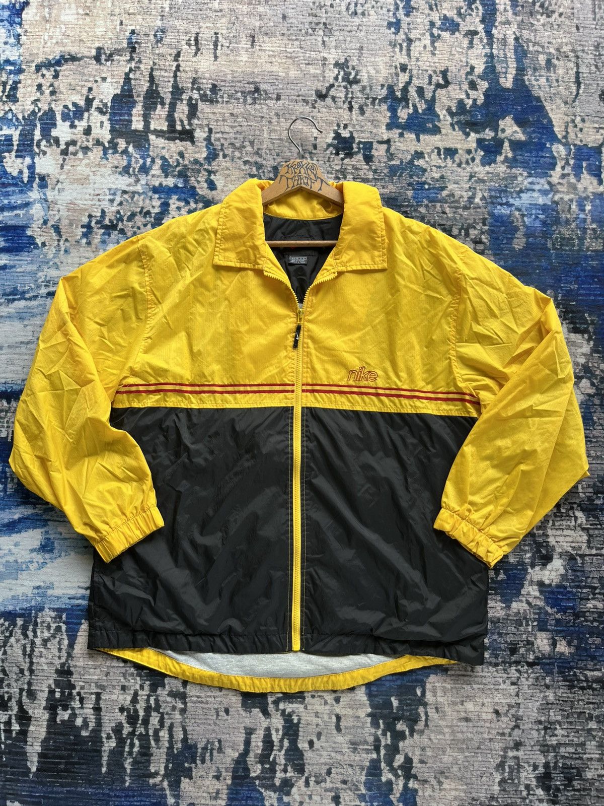 Nike × Vintage RARE Vintage Nike Yellow DHL Big Swoosh Zipper Jacket 90s Size US XL / EU 56 / 4 - 2 Thumbnail