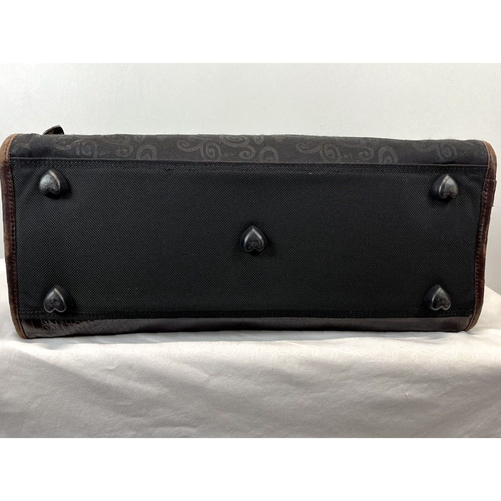 Brighton VINTAGE Brighton Overnight Travel Bag Women Large Black Brown Leather Canvas Size ONE SIZE - 3 Thumbnail