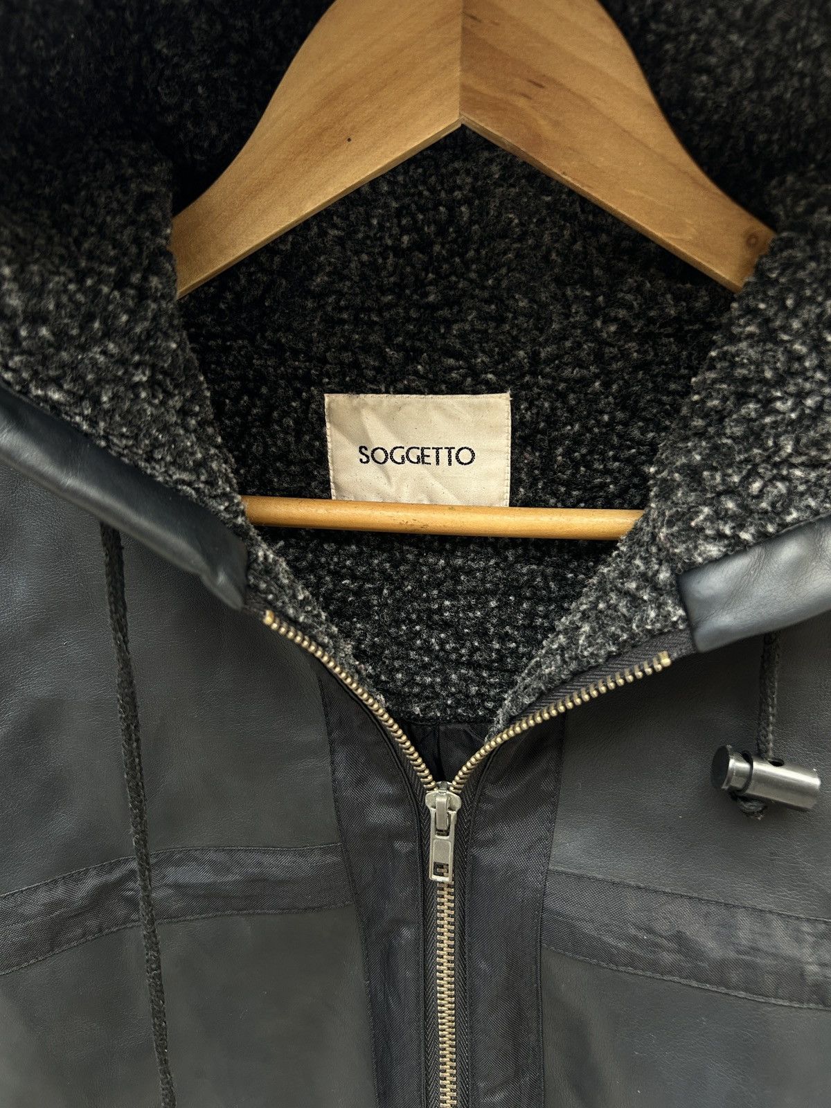 Japanese Brand × Vintage vintage Soggetto Leather Jacket Hoodie Nice details Size US S / EU 44-46 / 1 - 7 Thumbnail
