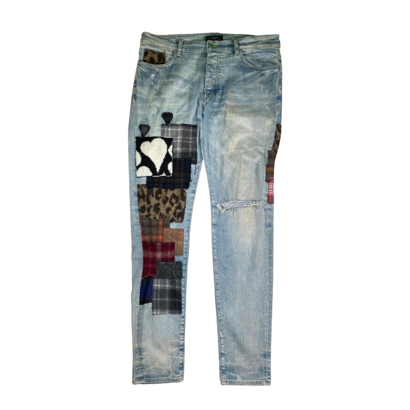 Amiri Amiri Lumberjack Patchwork Light Wash Jeans Size US 36 / EU 52 - 1 Thumbnail