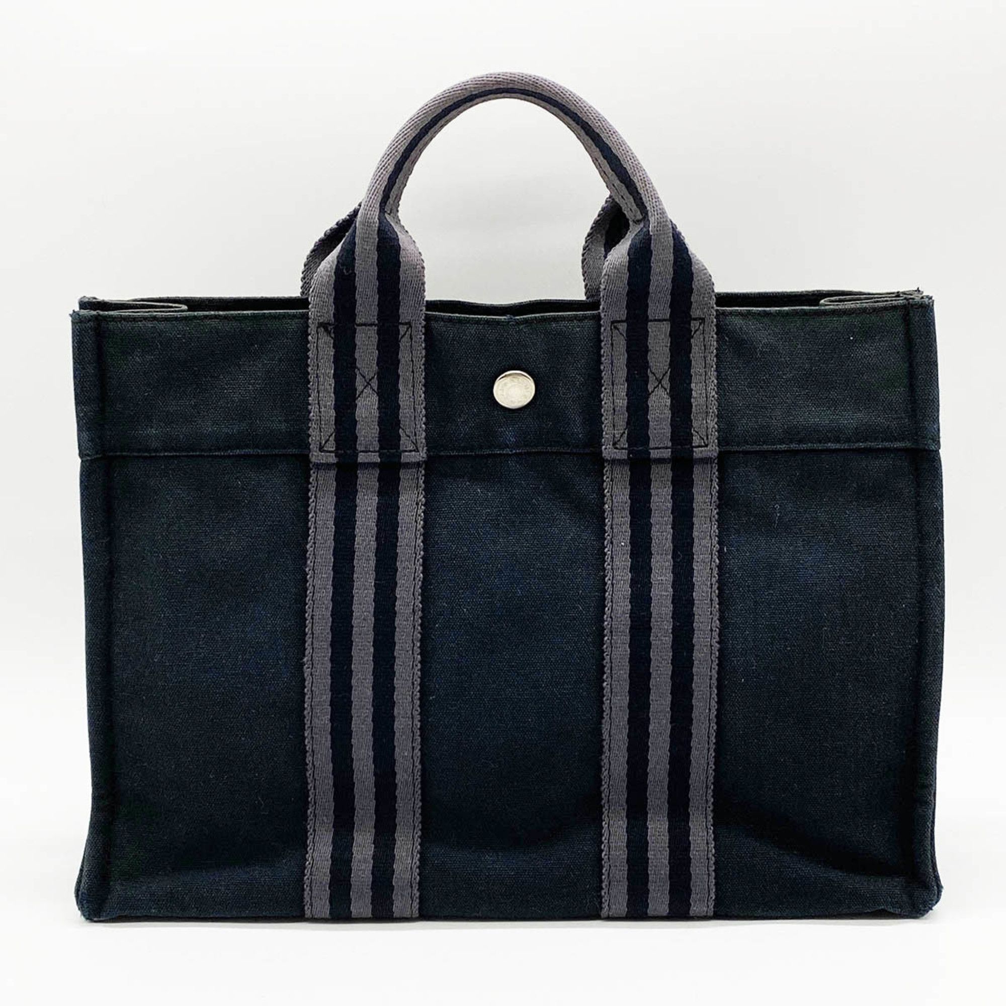 image of Hermes Four Toe Pm Tote Bag Canvas Black Women's Men's