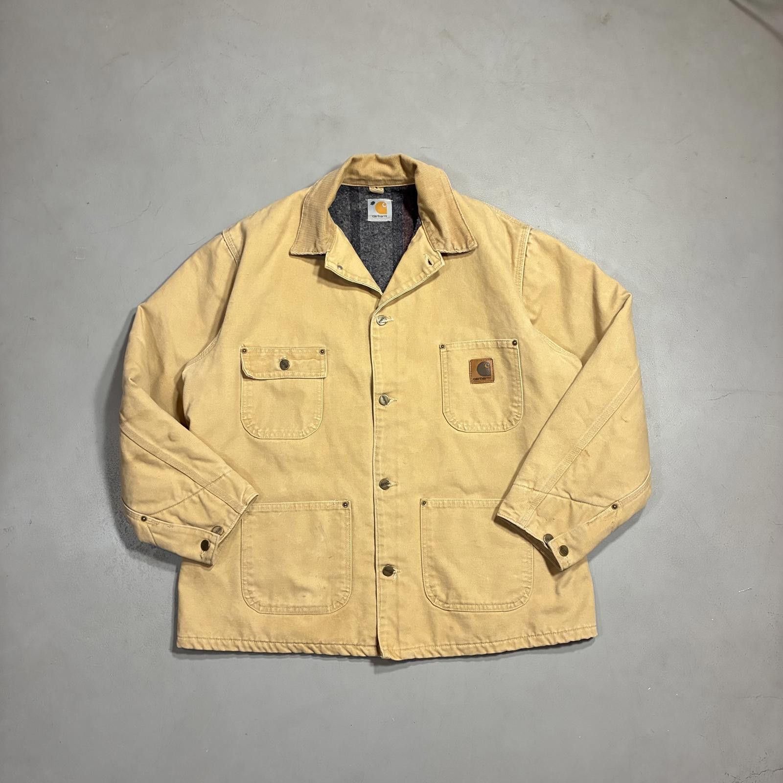 Carhartt Vintage Carhartt C01 Canvas Chore Jacket Tan Blanket Lined Size US L / EU 52-54 / 3 - 1 Thumbnail