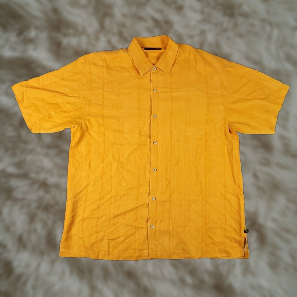 Tommy Bahama Tommy Bahama Shirt Mens XL Orange Striped Silk Hawaiian Short Sleeve Button-Up Size US XL / EU 56 / 4 - 1 Thumbnail