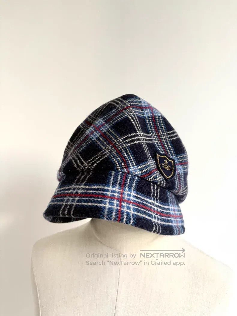 Vivienne Westwood Vivienne Westwood Blue Plaid Saturn Newsboy Hat Size ONE SIZE - 9 Thumbnail