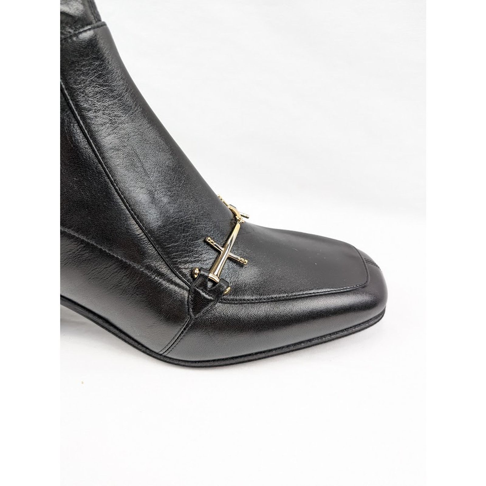 Saint Laurent Paris o1rshd1 Beau 75 Horsebit Boots in Black Size US 9 / EU 42 - 3 Thumbnail