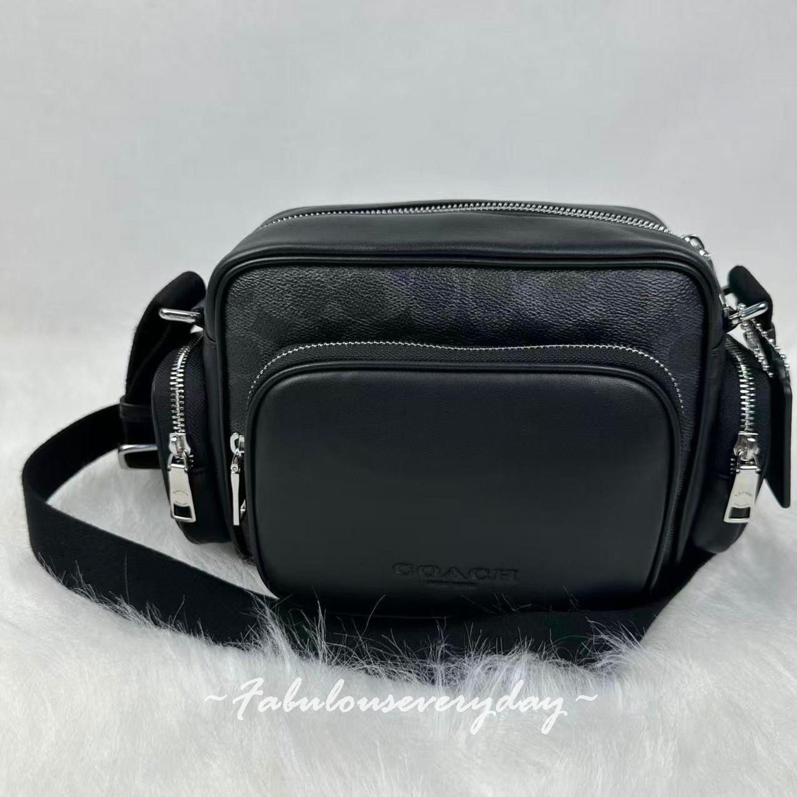 Coach Coach Men Fletcher Crossbody BSignature Canvas/Silver/Black Size ONE SIZE - 1 Thumbnail