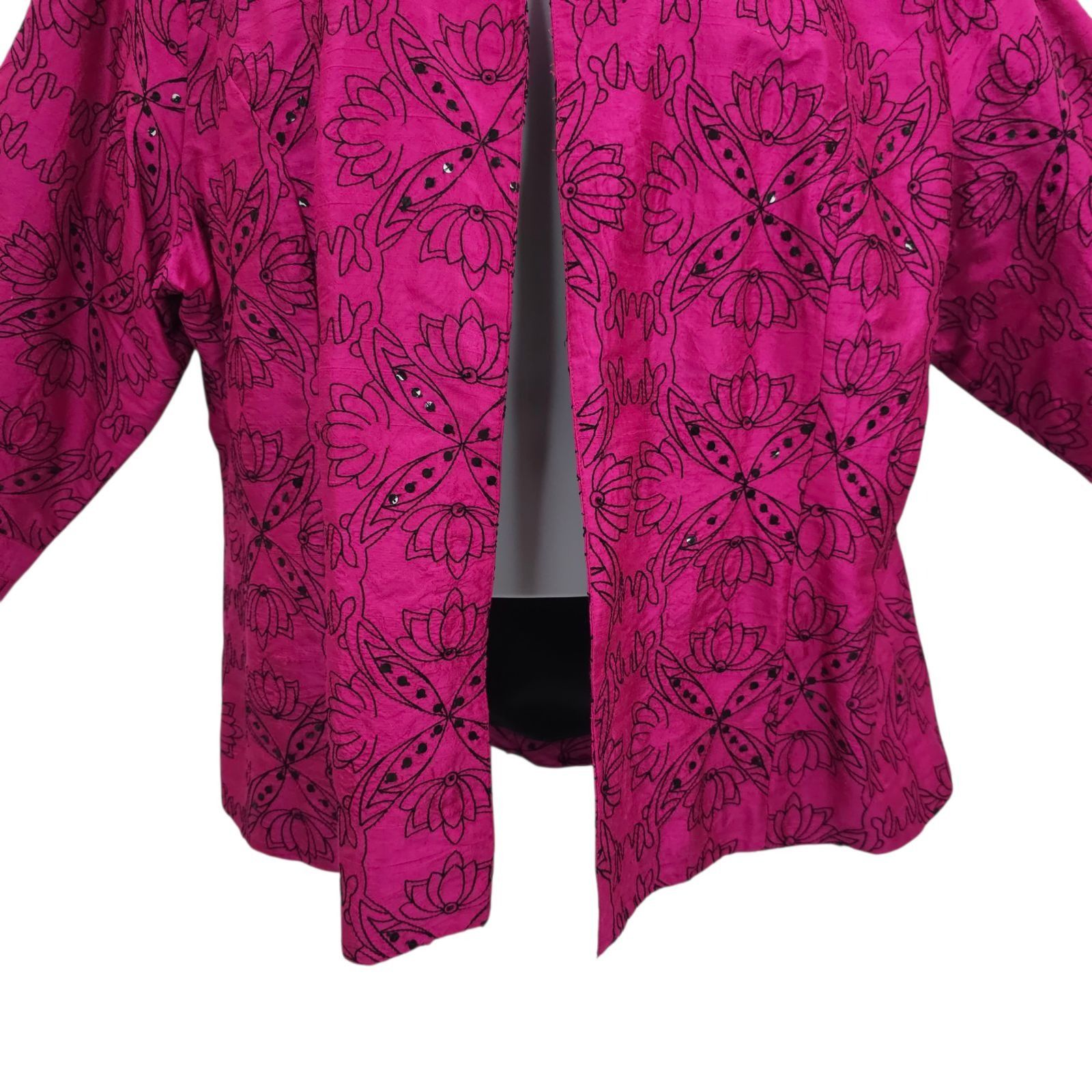 Other Bleu Bayou Pink Embroidered Sequin Jacket 1X Boho Y2K Artsy Size XXL / US 16-18 / IT 52-54 - 12 Thumbnail