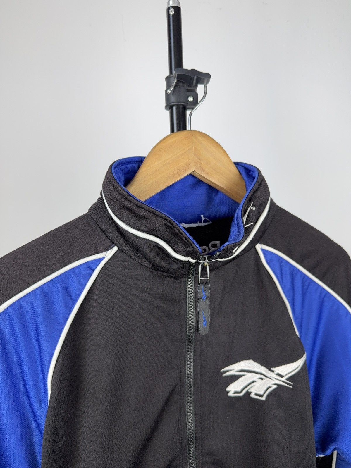 Reebok Vintage 90s Reebok Vector Logo Track Jacket Black Blue Size US S / EU 44-46 / 1 - 6 Thumbnail