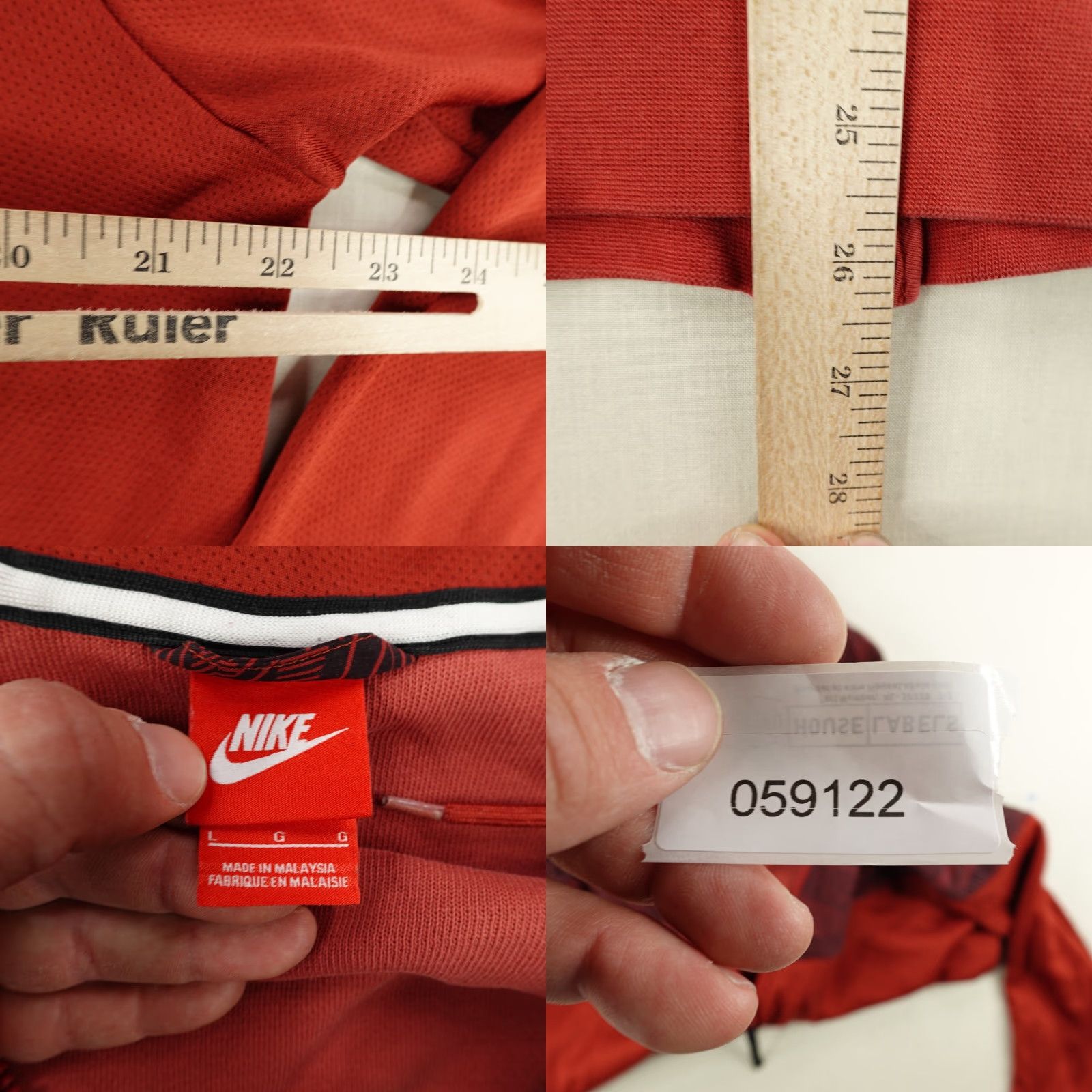 Nike Nike Jacket Mens Large Red Zip Up Wind-Resistant Hooded Pockets Full Zip Coat Nike Air Max Athletic 90s? Size US L / EU 52-54 / 3 - 8 Thumbnail
