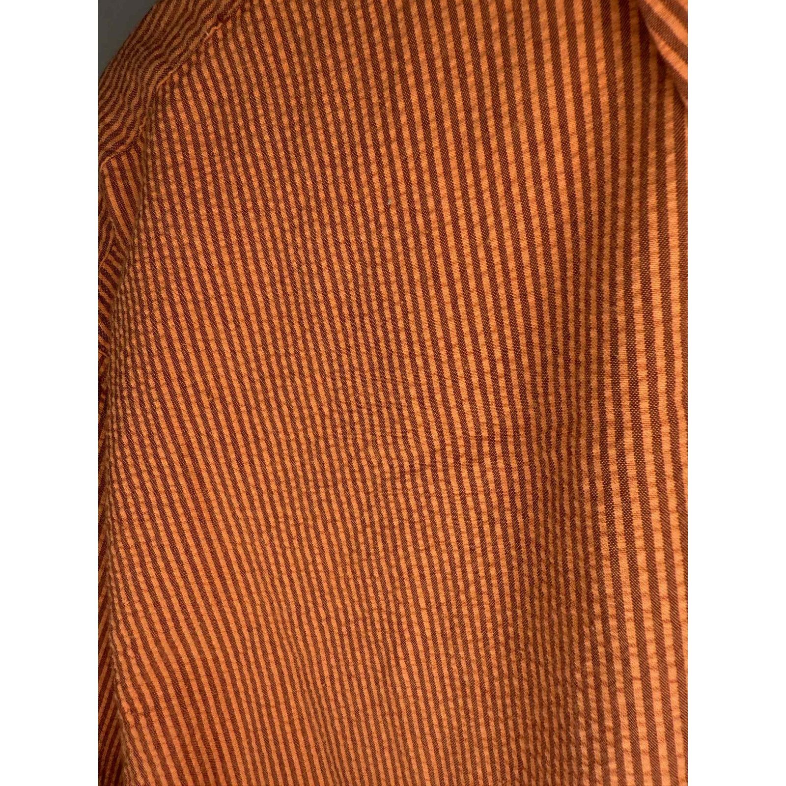 L.L. Bean L.L Bean Pinstriped Long Sleeve Button-Down Shirt Orange L Size US L / EU 52-54 / 3 - 5 Thumbnail