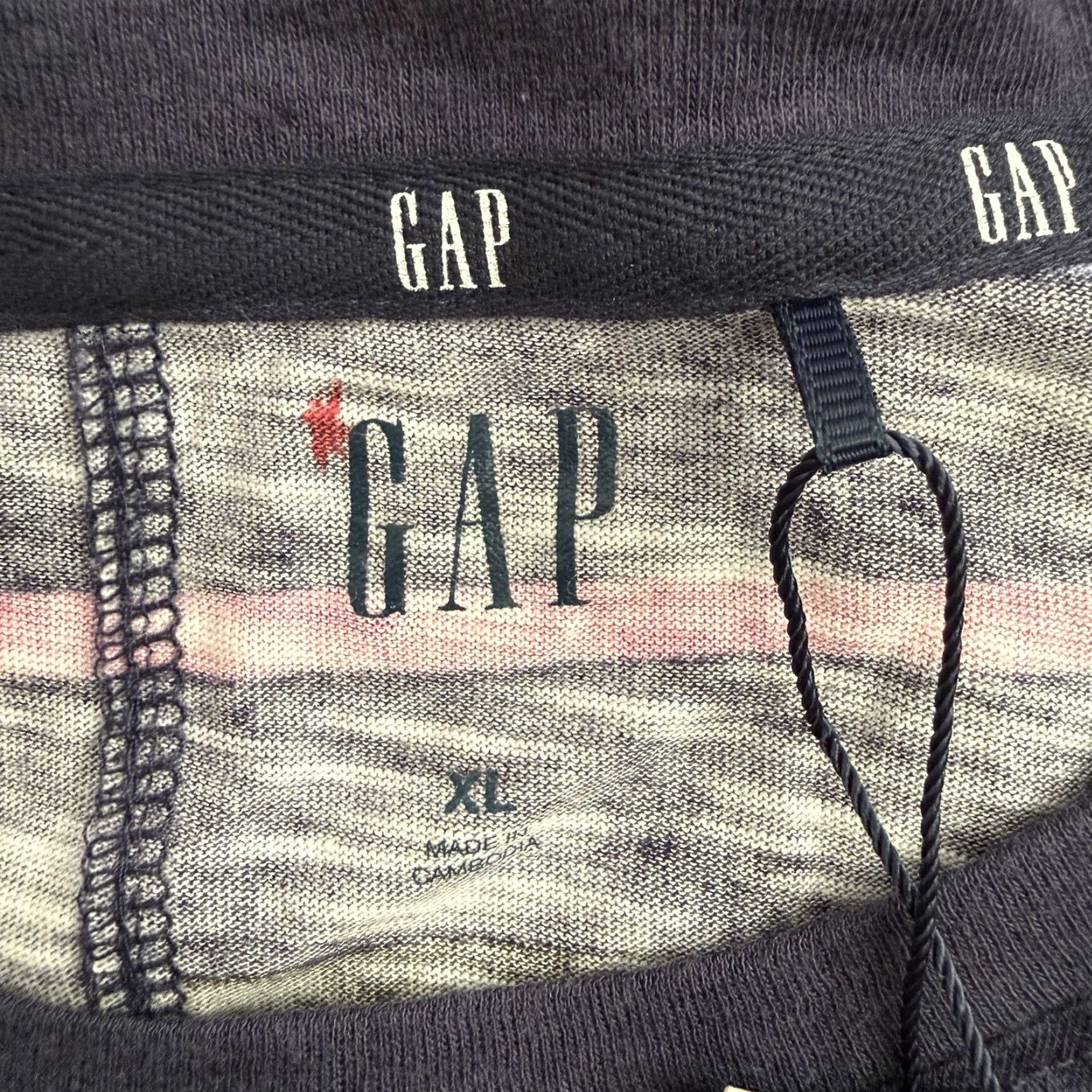 Gap GAP Top Womens XL Long Sleeve Crew Neck T-Shirt Blue Striped Slub Jersey NEW Size XL / US 12-14 / IT 48-50 - 2 Thumbnail