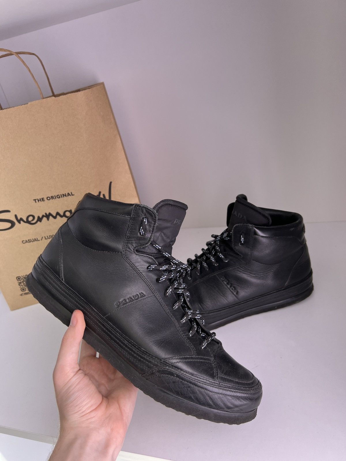 Prada × Vintage Vintage Prada High Cut Sneakers Men's Size US 8 / EU 41 - 13 Thumbnail