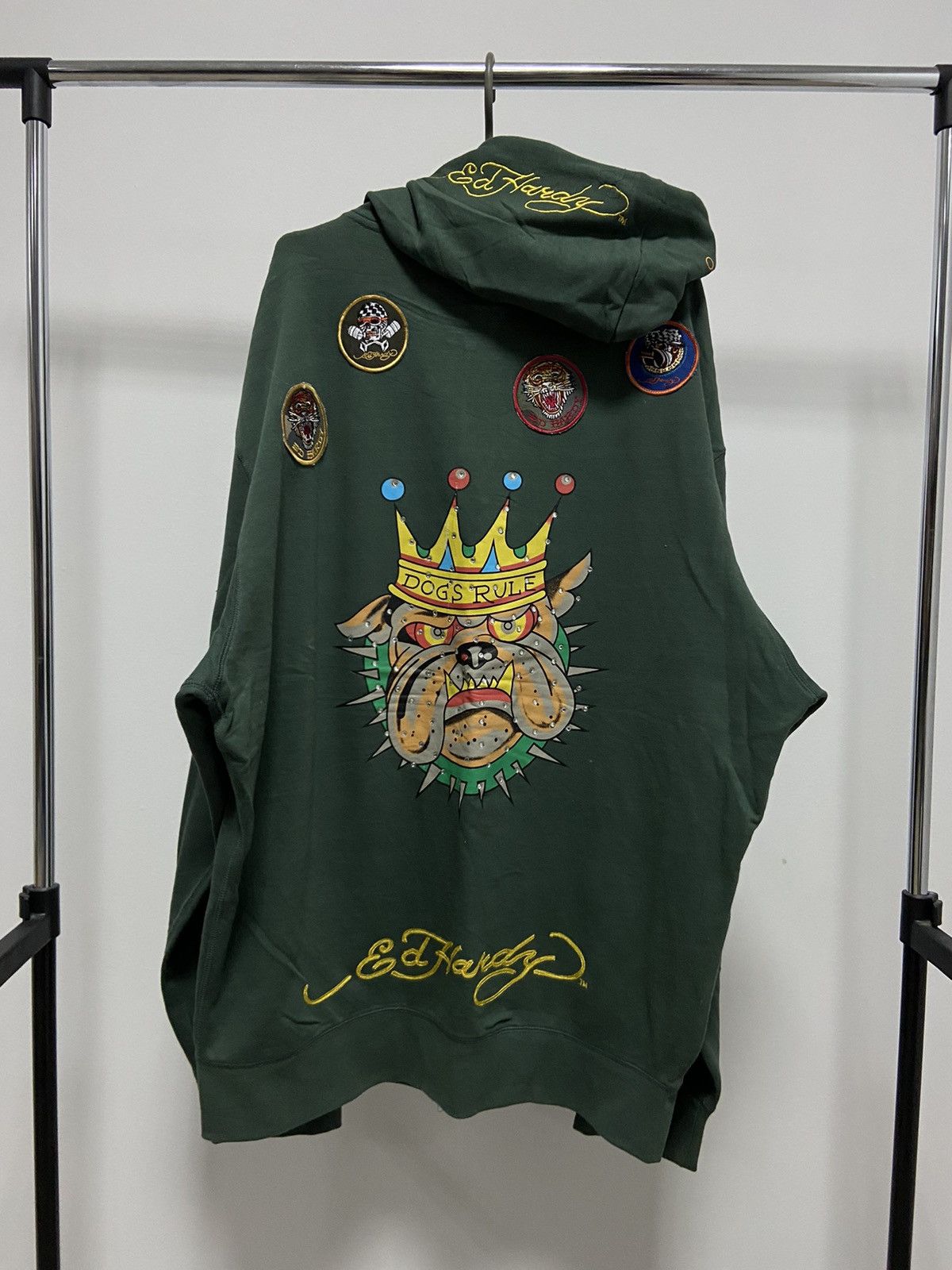 Ed Hardy Ed Hardy Bullldog Dogs Rule Hoodie Big Logo Vintage Size US XXL / EU 58 / 5 - 1 Thumbnail