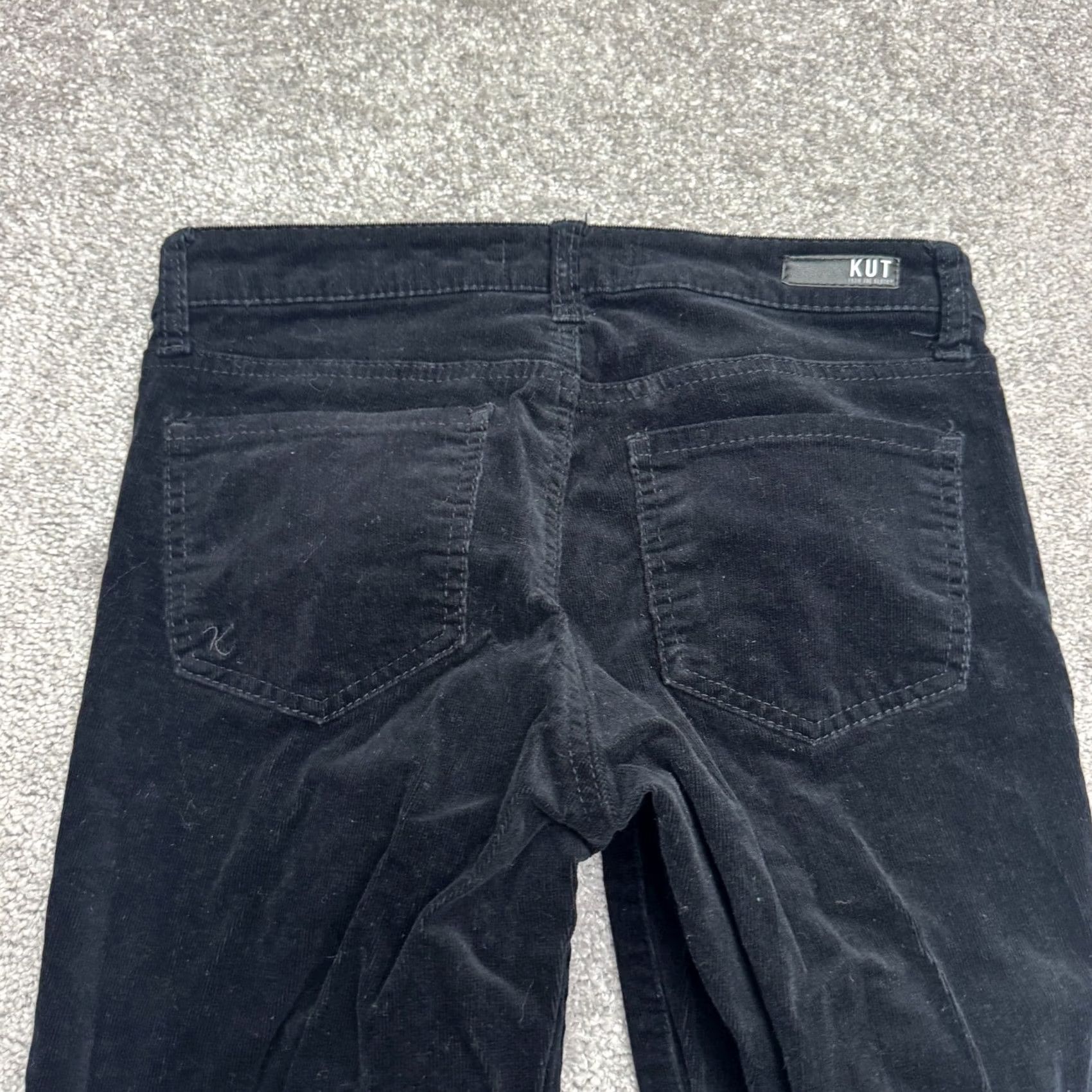 Vintage KUT from the Kloth Jeans Corduroy Skinny Womens 2 Black Mid Rise Stretch Casual Size 26" / US 2 / IT 38 - 5 Thumbnail