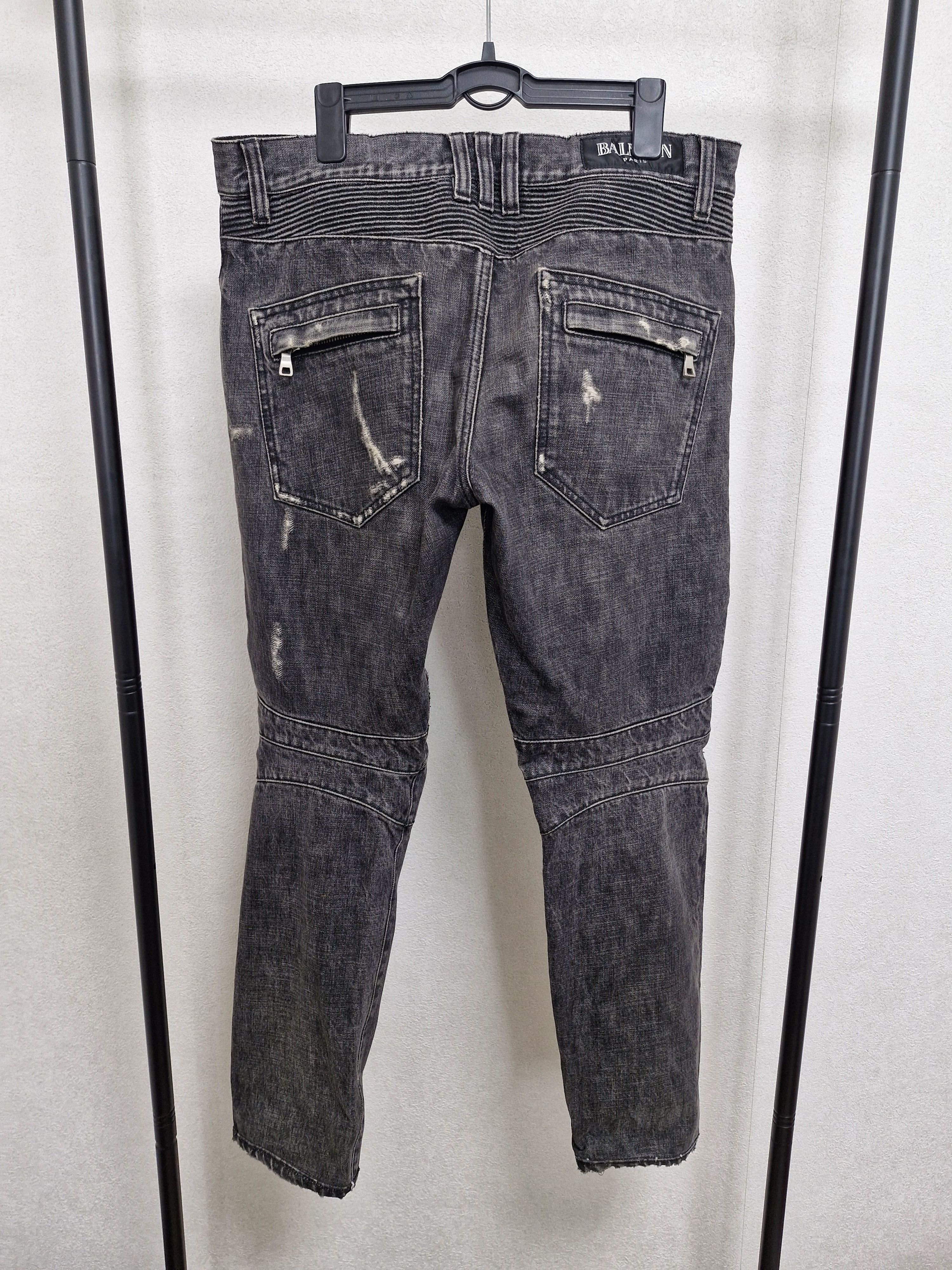 Balmain BALMAIN SS11 Waxed Distressed Eagle Coin Biker Jeans Size US 32 / EU 48 - 3 Thumbnail