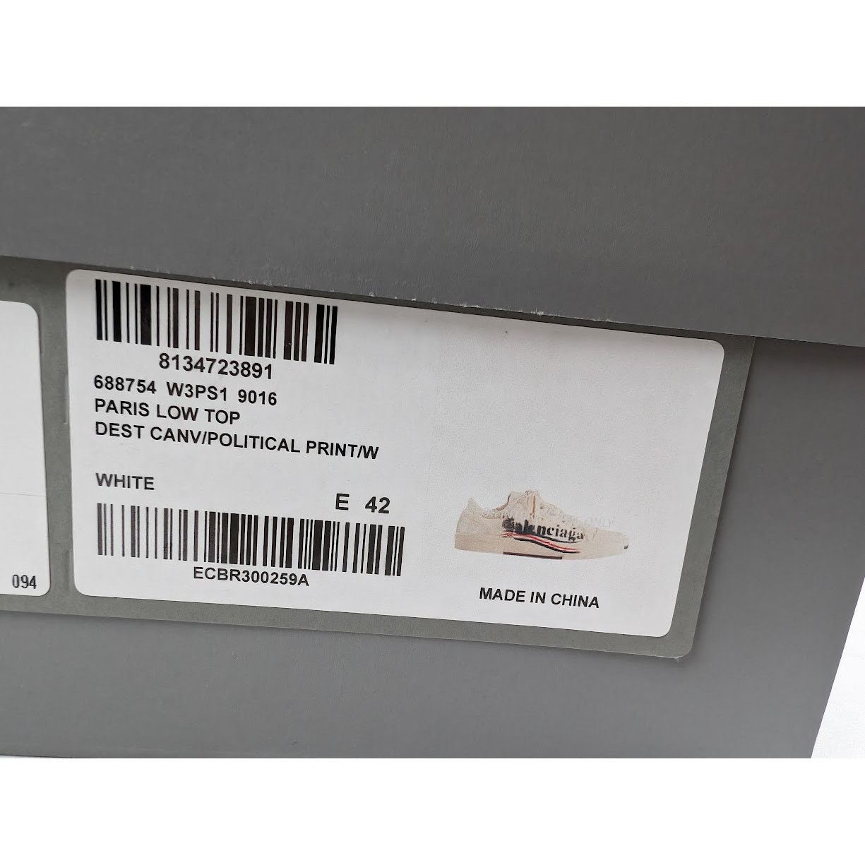Balenciaga o1rshd1 Q:3 / Paris Low-Top Sneakers in White Size US 9 / EU 42 - 24 Thumbnail