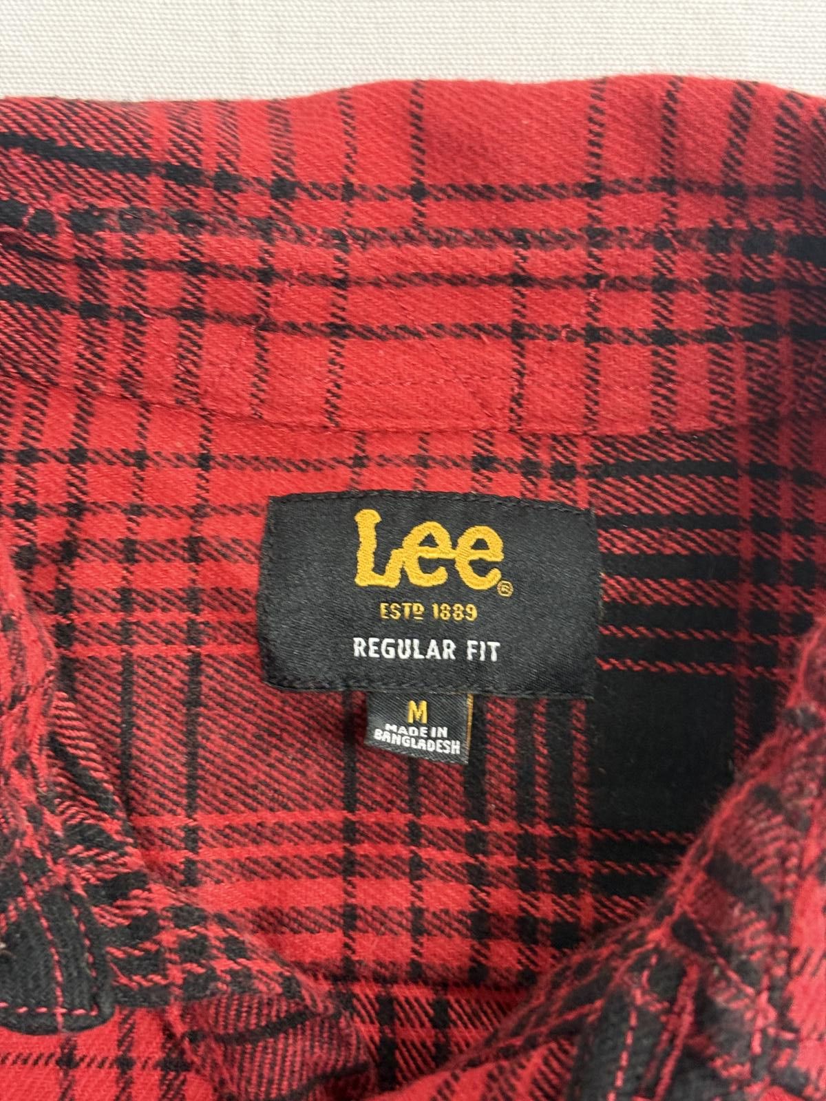 Lee Mens Red & Black Lee Flannel Plaid Long Sleeve Regular - M Size US M / EU 48-50 / 2 - 2 Thumbnail