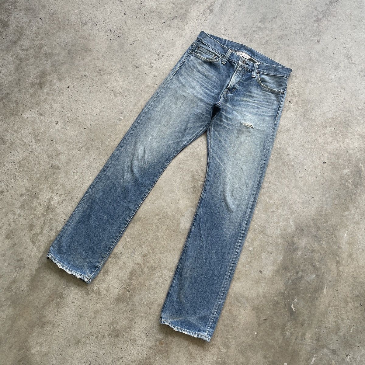 Japanese Brand Vintage Back Number Japan Faded Jeans Distressed Pants W31 Size US 31 - 2 Thumbnail