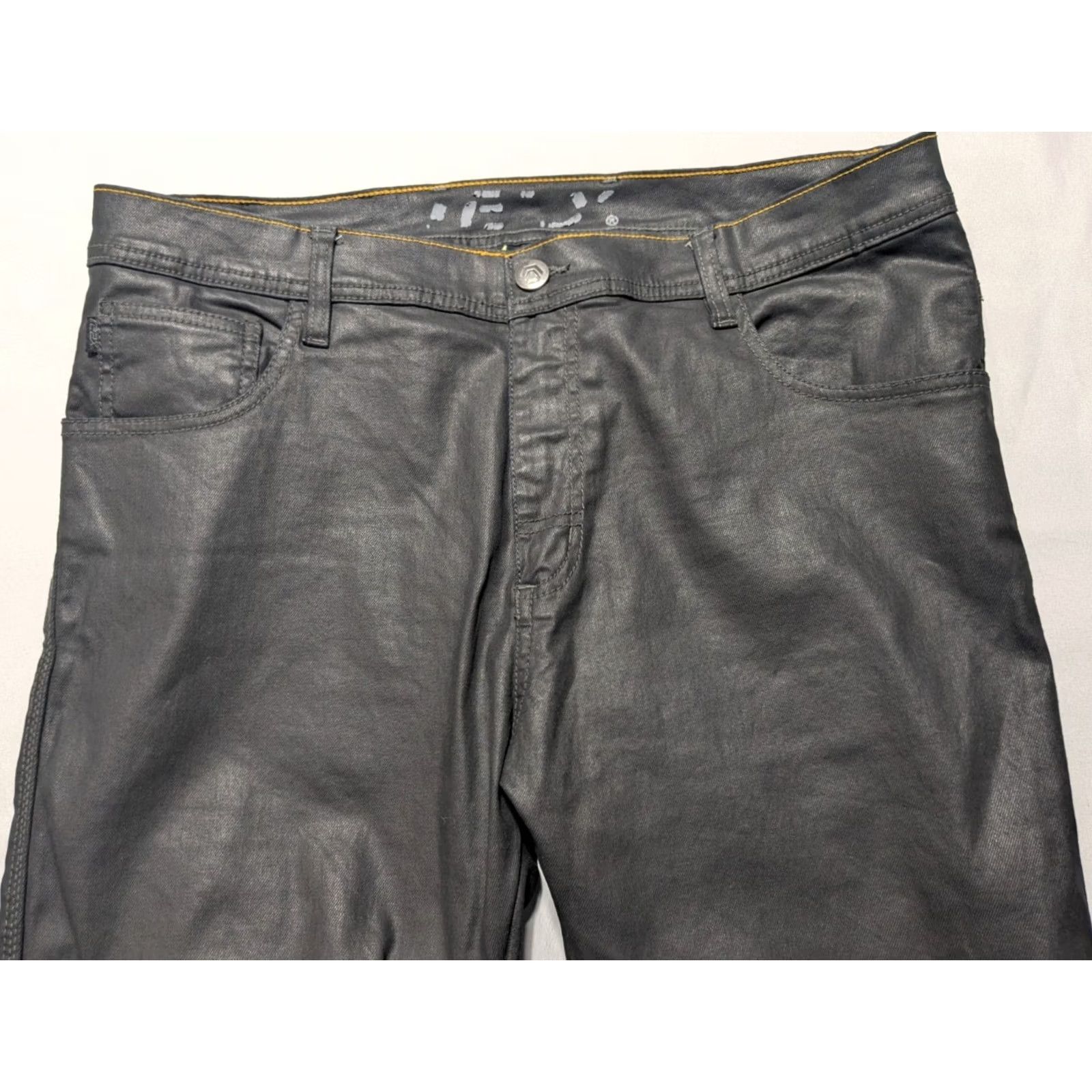 SAS REAX 610 Jeans - Men 38X32 Protective Denim SAS TEC Motorcycle Black EUC Slim Straight 5-Pocket Lined Cotton Spandex Rotary Zipper Pocket Mens Size US 38 / EU 54 - 3 Thumbnail