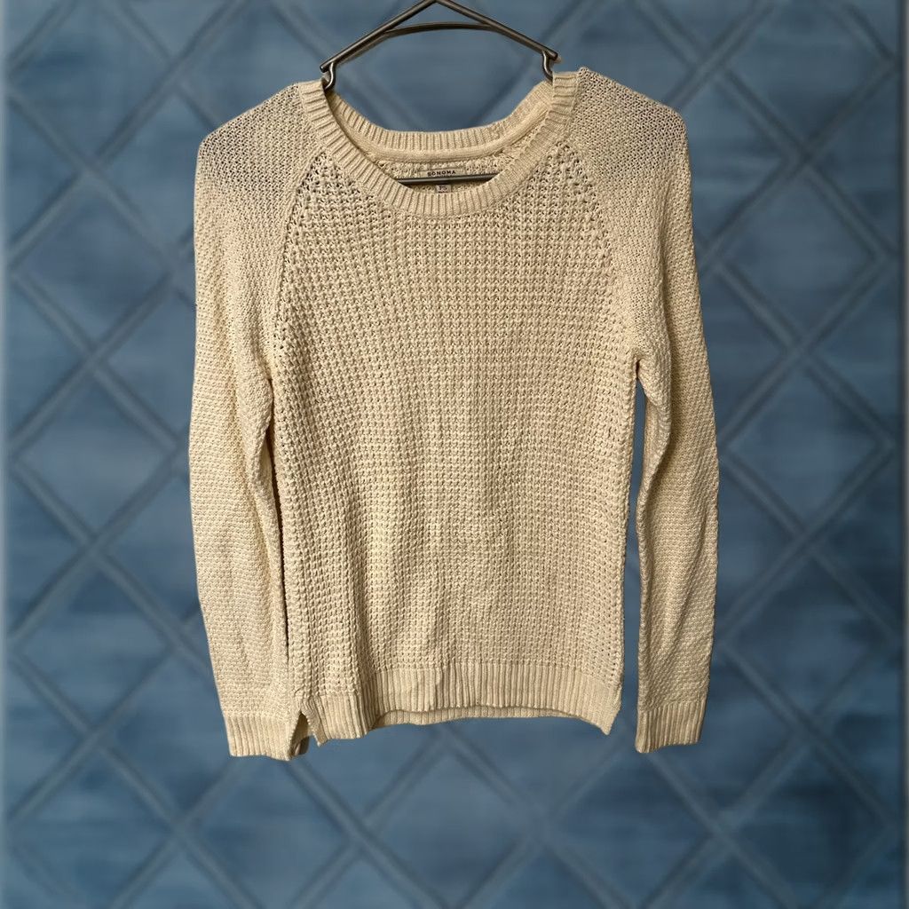 Vintage SONOMA LIFE STYLE Sweater Womens Size PS Cream Cable Knit Crew Neck Long Sleeve Size S / US 4 / IT 40 - 1 Thumbnail