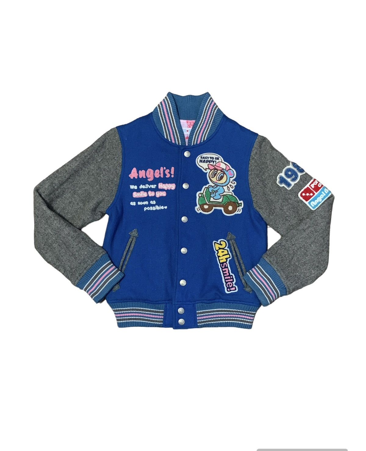 image of Angel Blue x Hysteric Glamour Vintage Varsity Wool Angle Blue Delivery Pizza, Women's (Size Small)