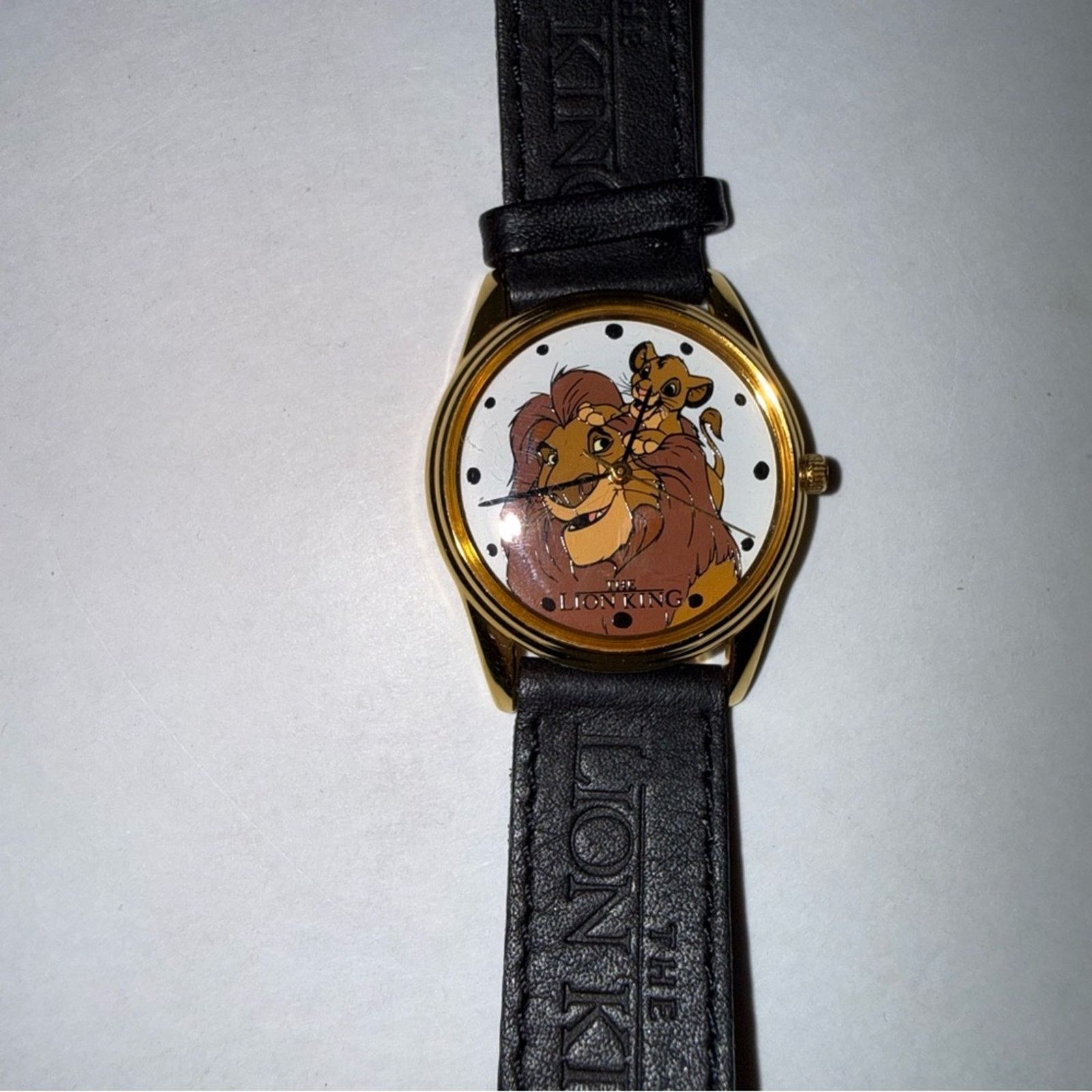 Disney VINTAGE DISNEY LION KING working black leather wrist watch Size ONE SIZE - 3 Thumbnail