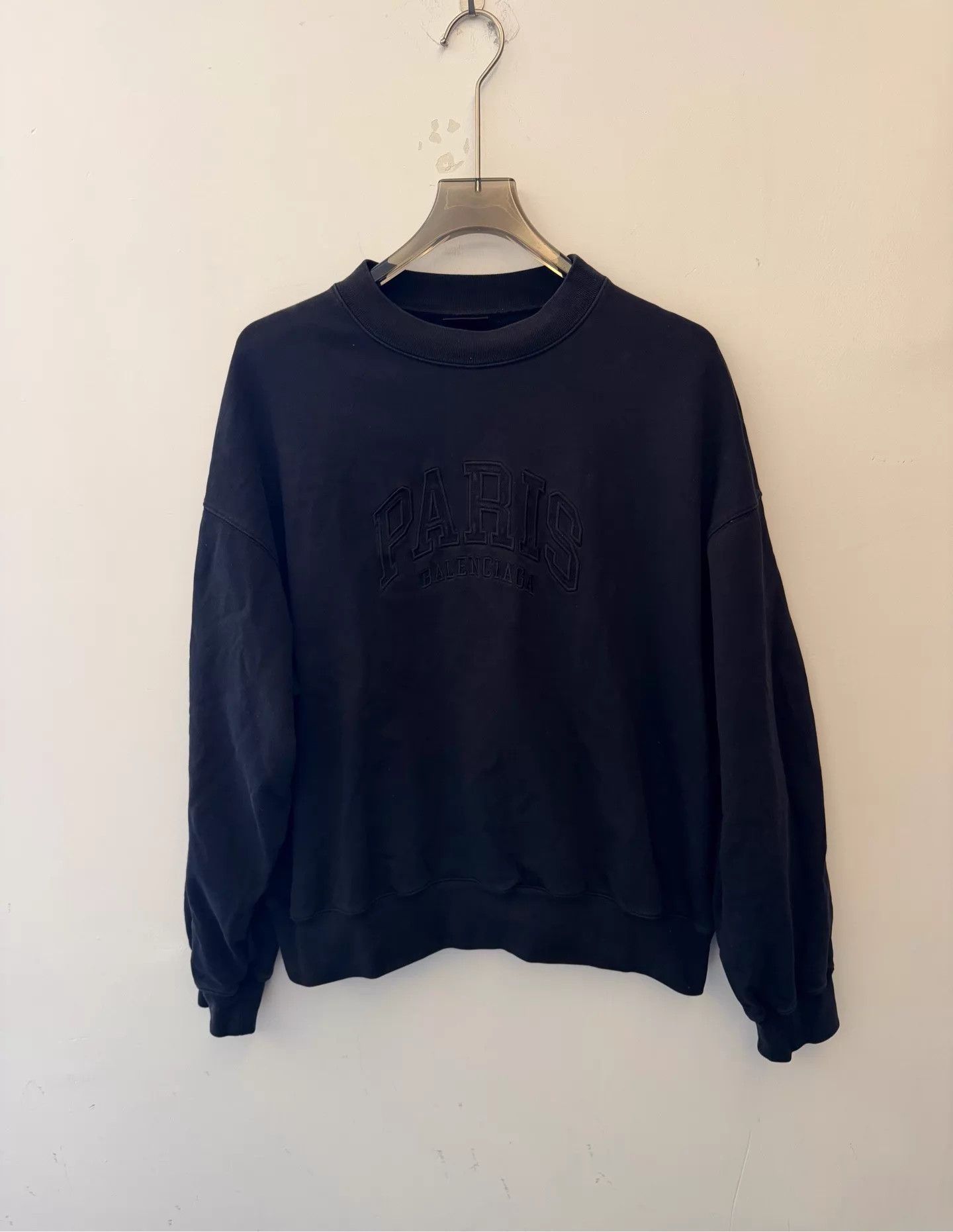 Balenciaga Balenciaga Oversized Logo Crewneck LS Sweatshirt Black XS Size US XS / EU 42 / 0 - 1 Thumbnail