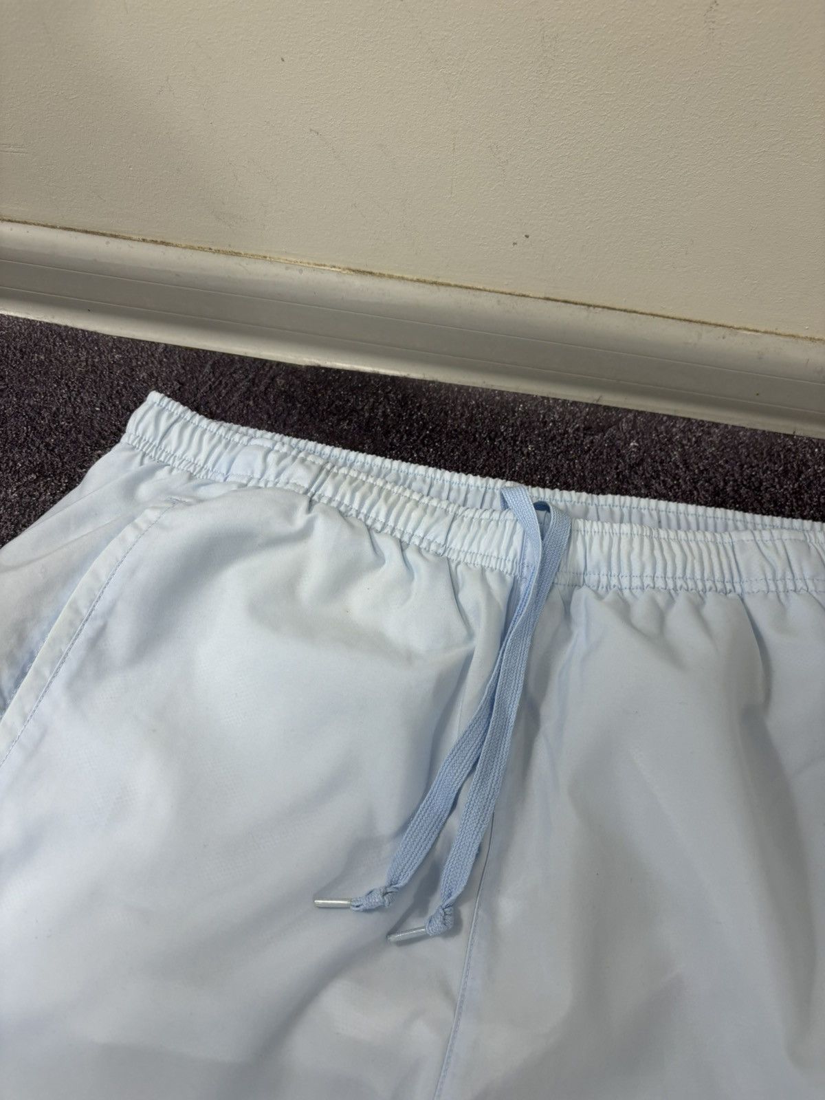 Nike Vintage Nike Y2K Swoosh Baby Blue Hype Shorts Size US 34 / EU 50 - 9 Thumbnail