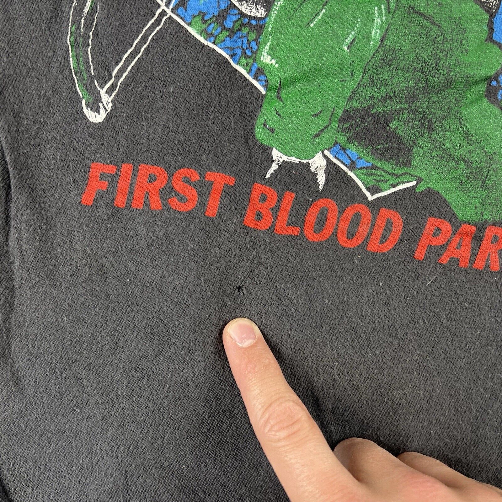 Vintage Vintage 1985 Rambo First Blood Part II Shirt Small Black Size US S / EU 44-46 / 1 - 10 Thumbnail