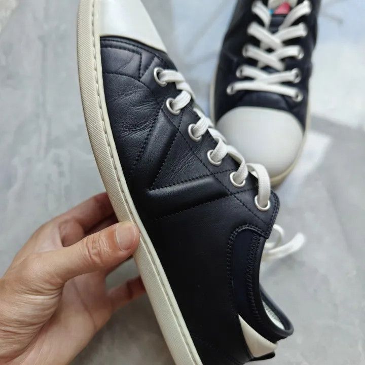 Louis Vuitton Louis Vuitton Black Sneakers with White Tip -2508 Size US 9 / EU 42 - 1 Thumbnail