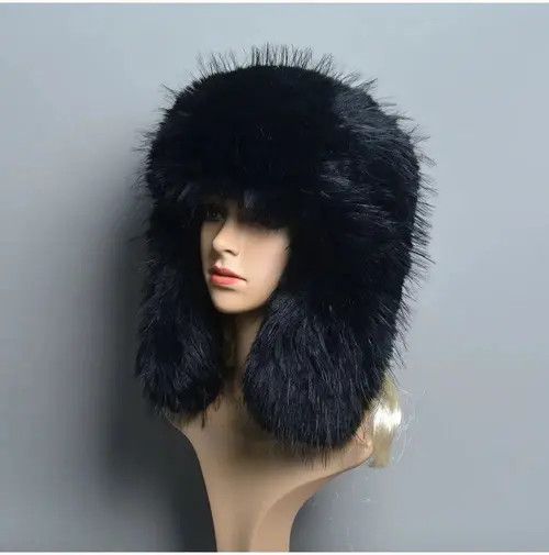 VIBE Black Faux Fur Hat Size ONE SIZE - 2 Thumbnail