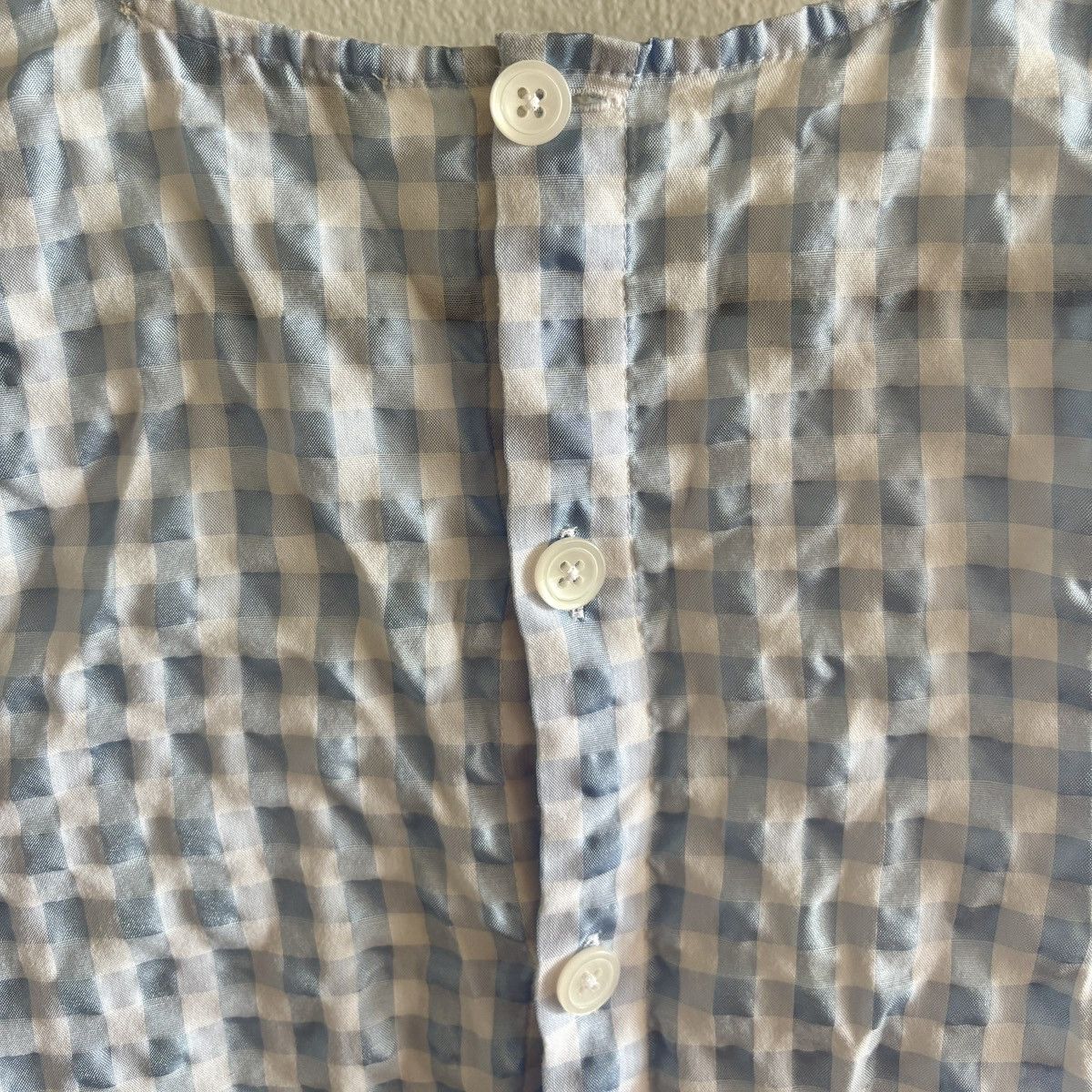 Madewell Blue Madewell Gingham Tie-Front Top Size XXS / US 00 / IT 34 - 3 Thumbnail