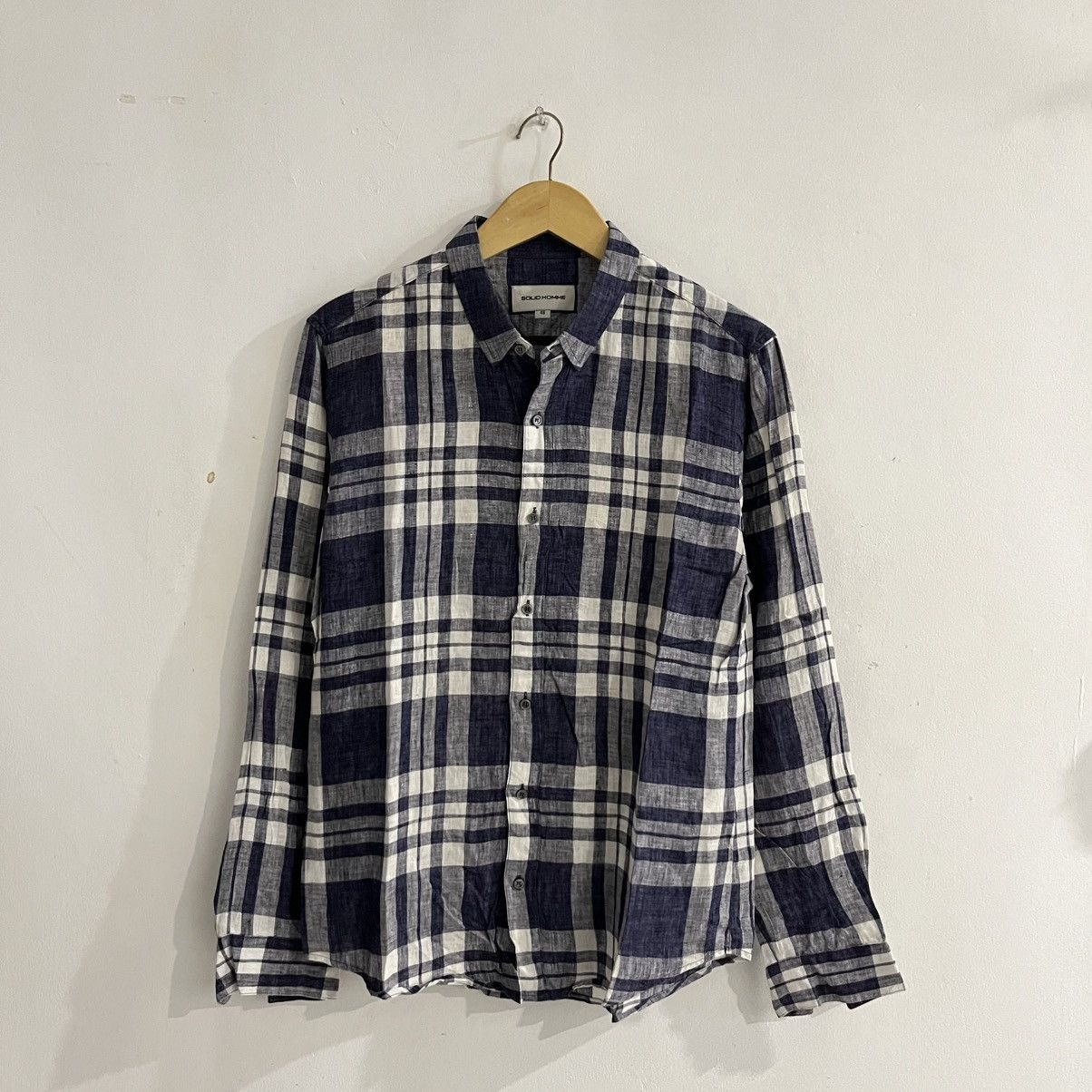 Wooyoungmi Solid Homme Wooyoungmi - Linen Longsleeve Shirt Size US M / EU 48-50 / 2 - 1 Thumbnail