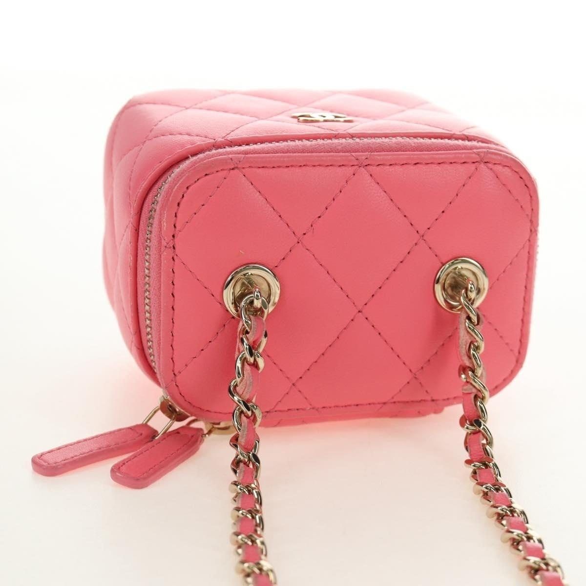 Chanel Chanel Lambskin Leather Chain Vanity Shoulder Bag Pink Size ONE SIZE - 5 Thumbnail