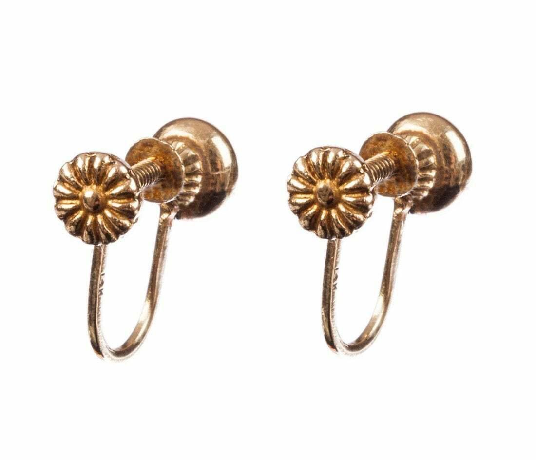 Designer 14 kt Gold Ball Bead Earrings Size ONE SIZE - 3 Thumbnail