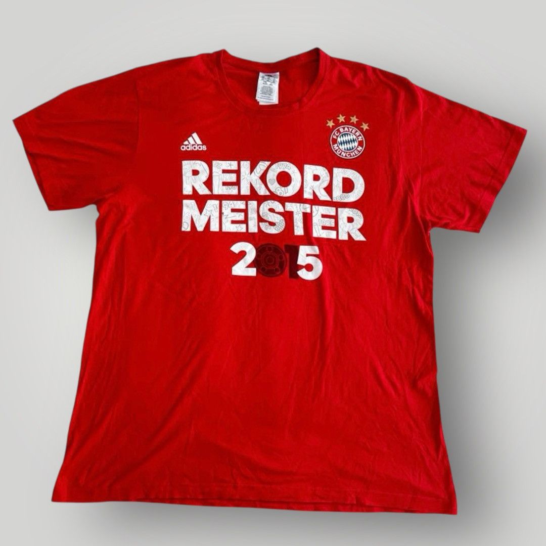 Adidas Adidas FC Bayern Munich record 2015 football soccer tee Size US XL / EU 56 / 4 - 1 Thumbnail